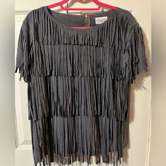 Miz Wear Tops - Miz Wear New York fringe shirt. NWT’s  Size L